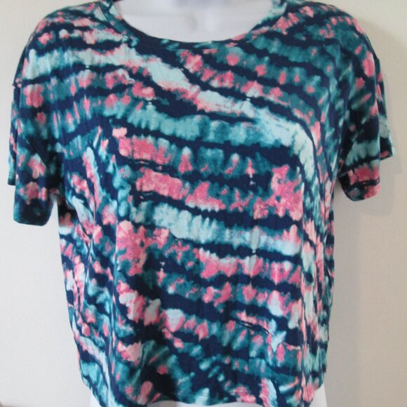 Jenni Short-Sleeve Pajama Top Tie Dye Pattern NWT Sz XS - Picture 2 of 3